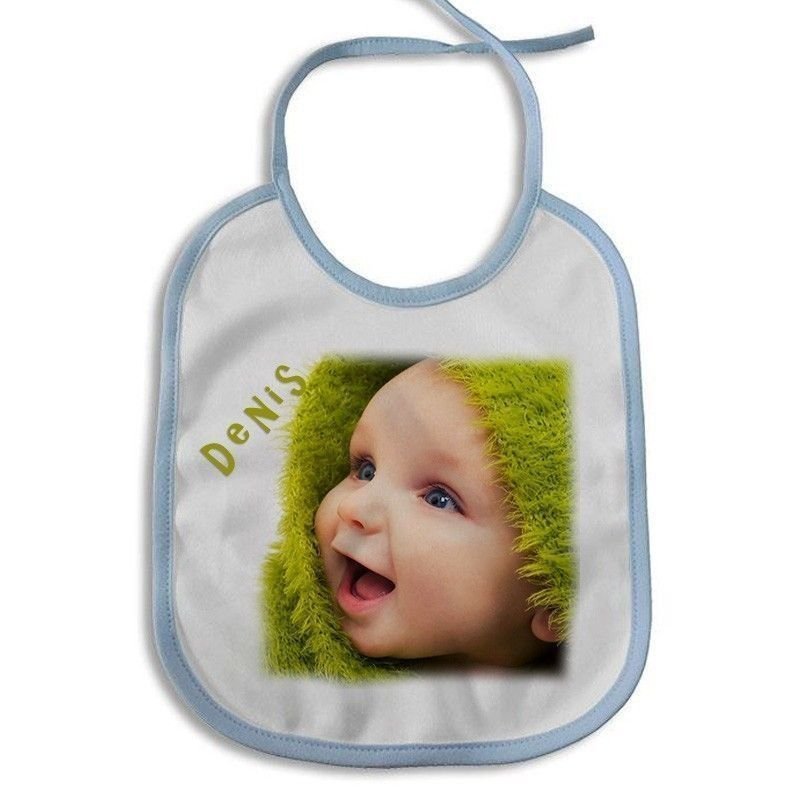 Babero personalizado con fotos azul