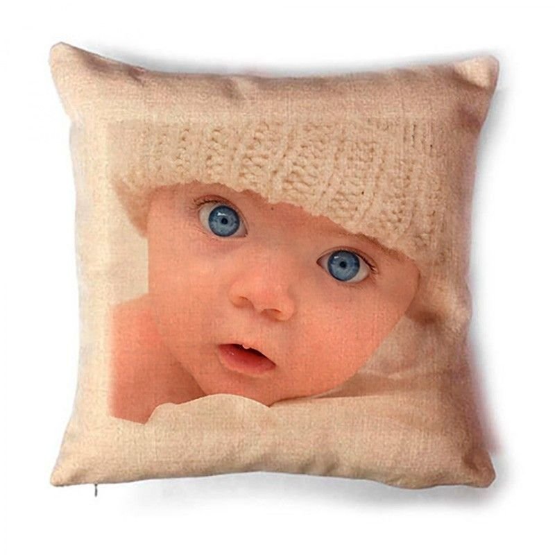 Cojín personalizado con fotos tipo lino