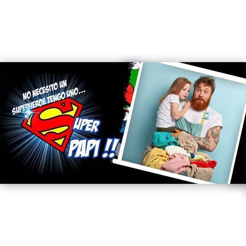 Taza Papi Super Héroe + Tu foto - Imagen 2