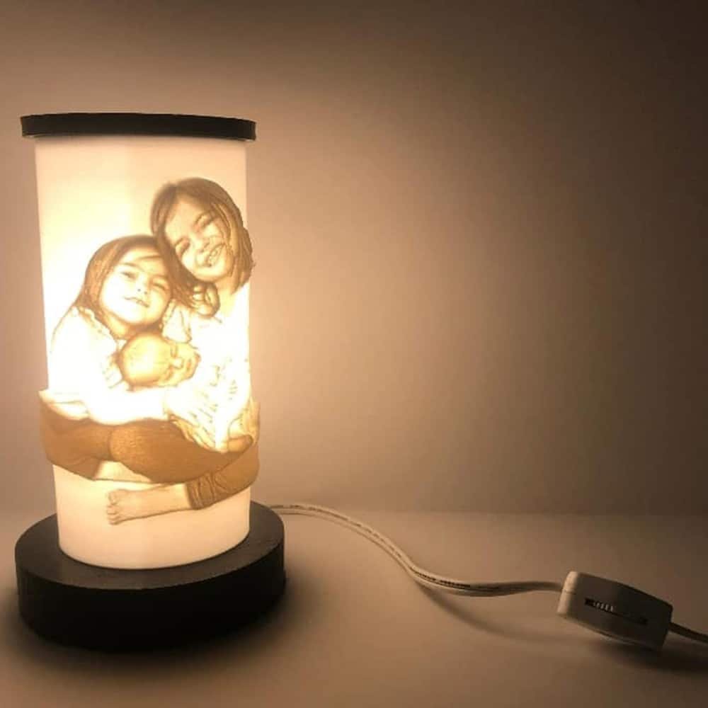 Lámpara personalizada con foto 3D redonda